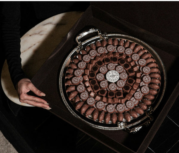 Chocolate Silver Tray Round